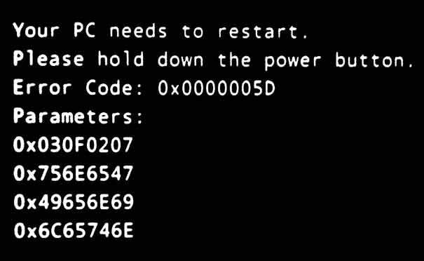 Windows 8 Your PC needs to restart