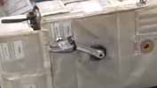 closeup of Shimano pedals on the ISS exercise bike