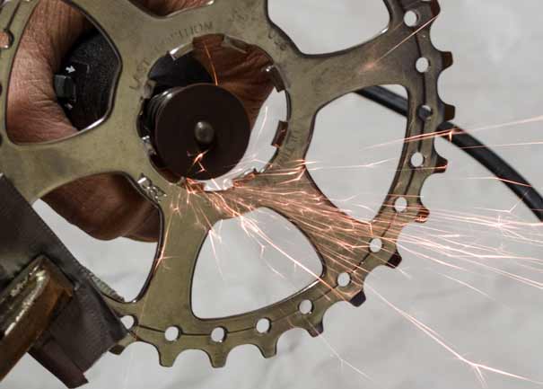 Grinding the splines on a Campagnolo 10 speed compatible cog