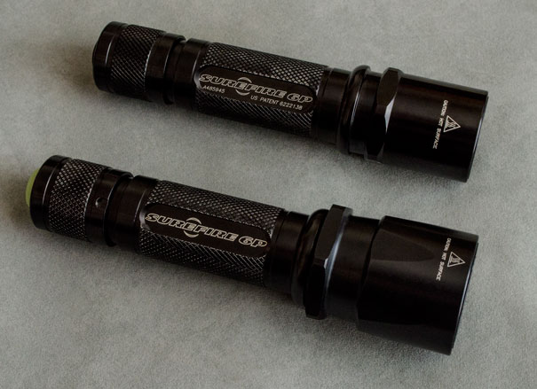 Surefire 6P with Surefire Z44 bezel (top), Surefire 6P with Surefire Z32 bezel (bottom)