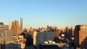 The Manhattan skyline looking east from the Whitney Museum