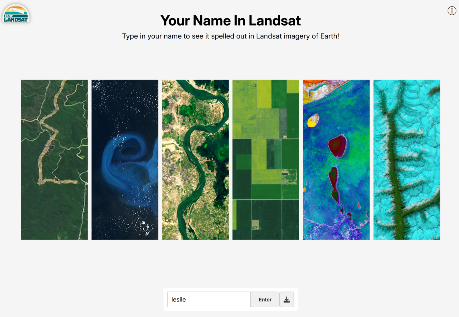 Your name in Landsat