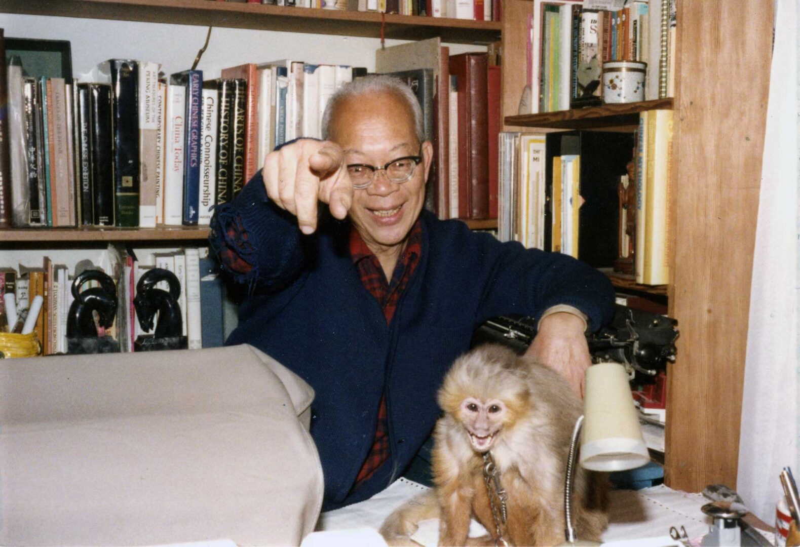 Honki L Wong and Charley the Monkey