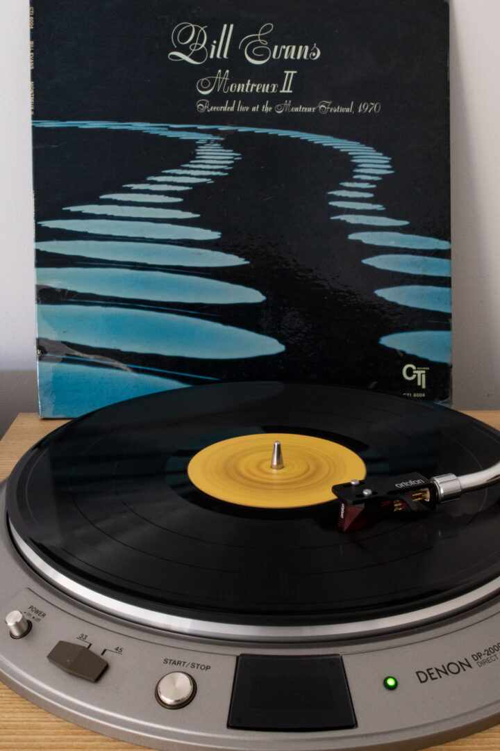 Bill Evans - Montreaux II record album playing on a Denon DP-2000 turntable
