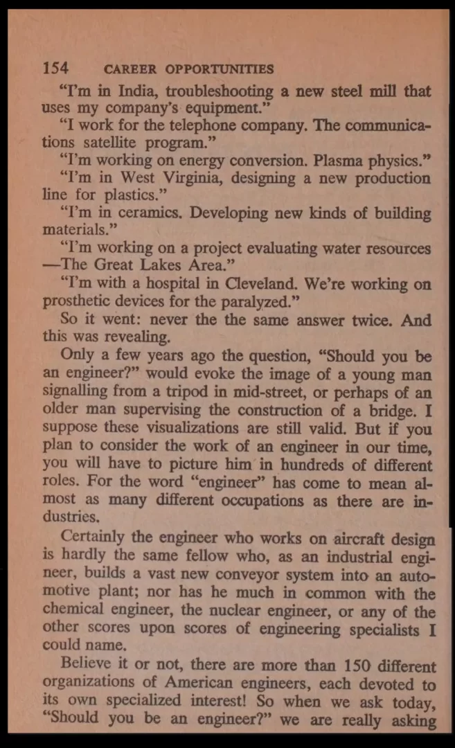 Should You Be an Engineer, T. Keith Glennan; New York Life Insurance Company; career information service; 8th revision; September 1966